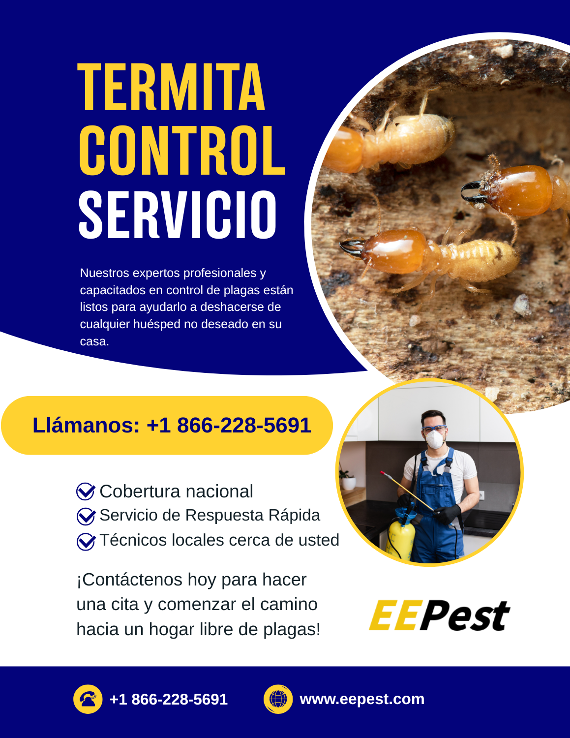 Empresa de control de termitas en Wrightsboro, Georgia cerca de mí. Llame al (888) 217-3407.